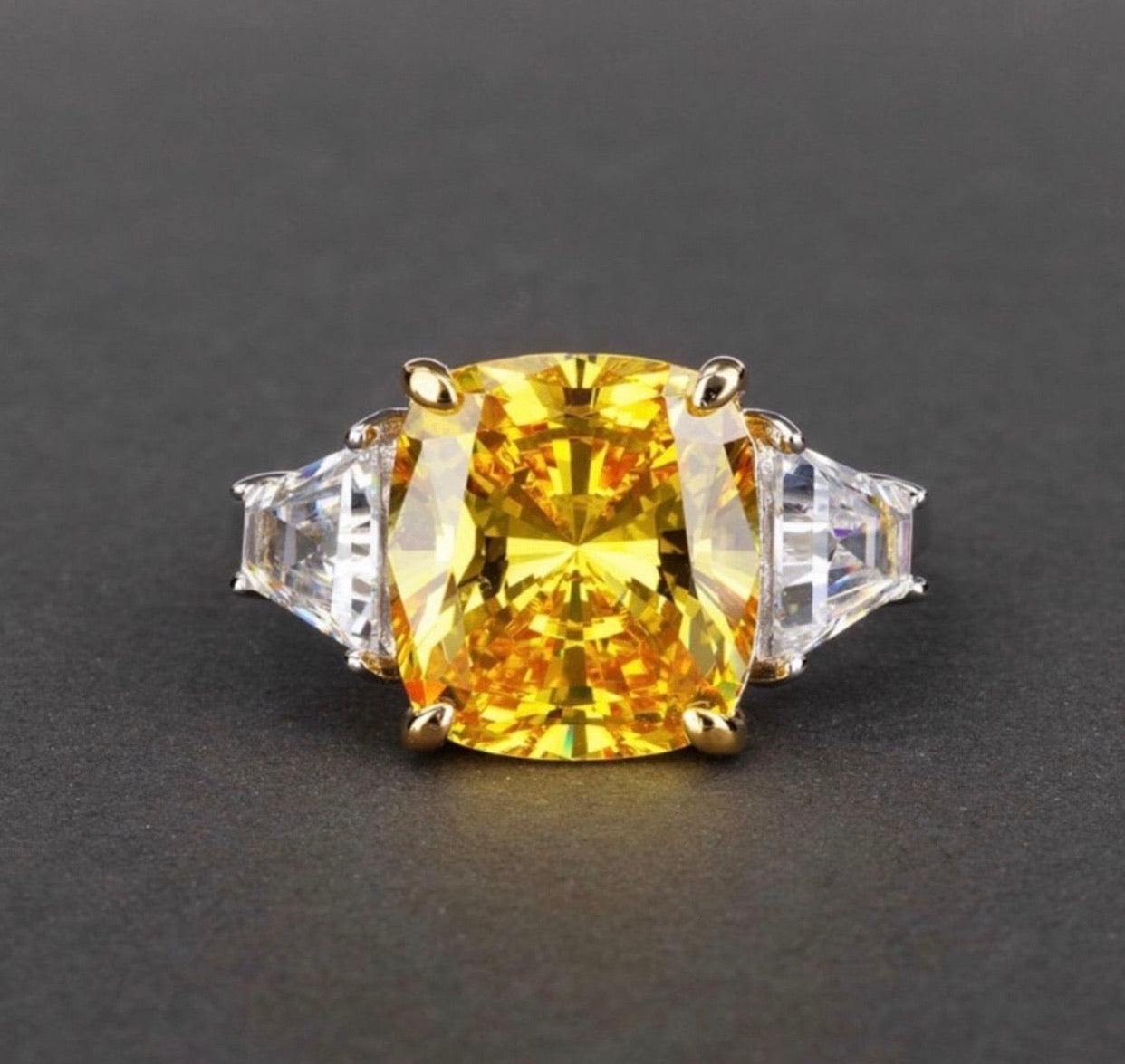 11ct "Trisha"  Luxury Cushion Cut  Lab Grown  Moissanite Diamond Engagement Ring