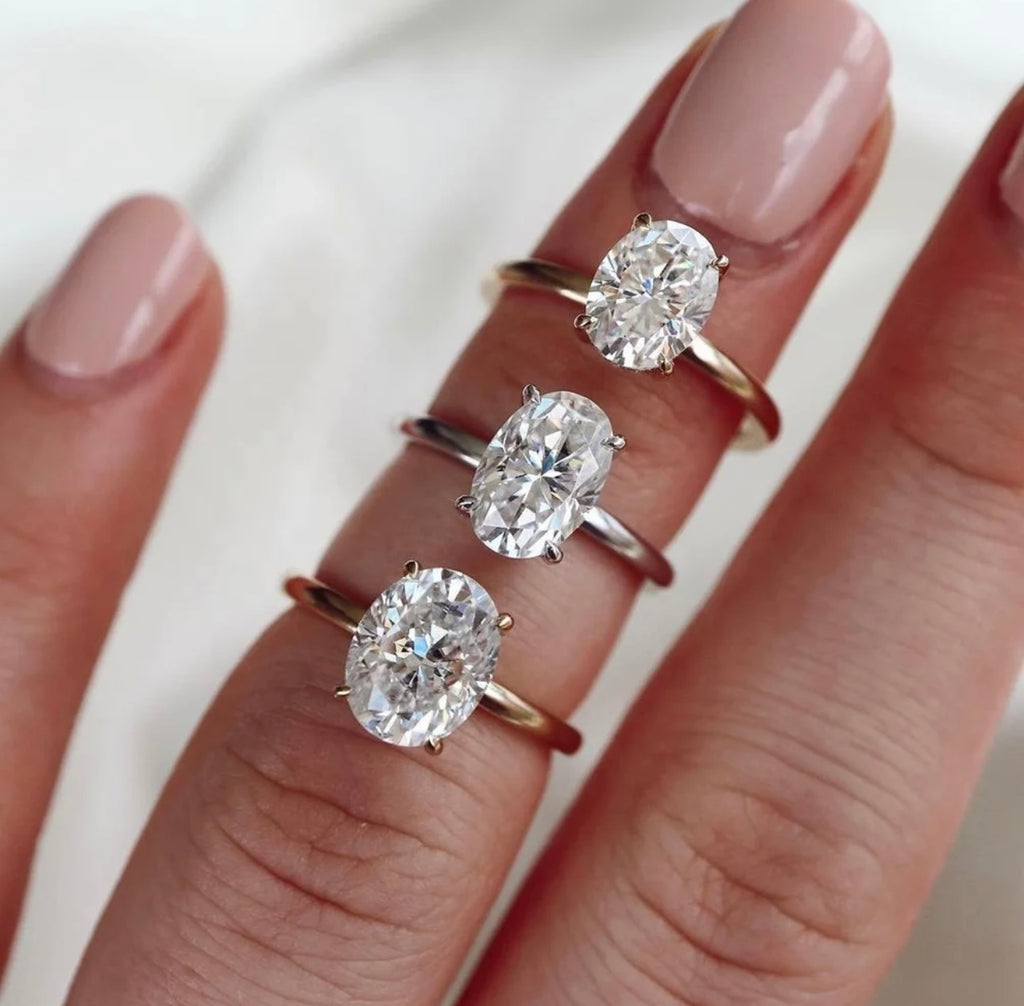 "Zahara" Oval/Emerald Cut Engagement Ring