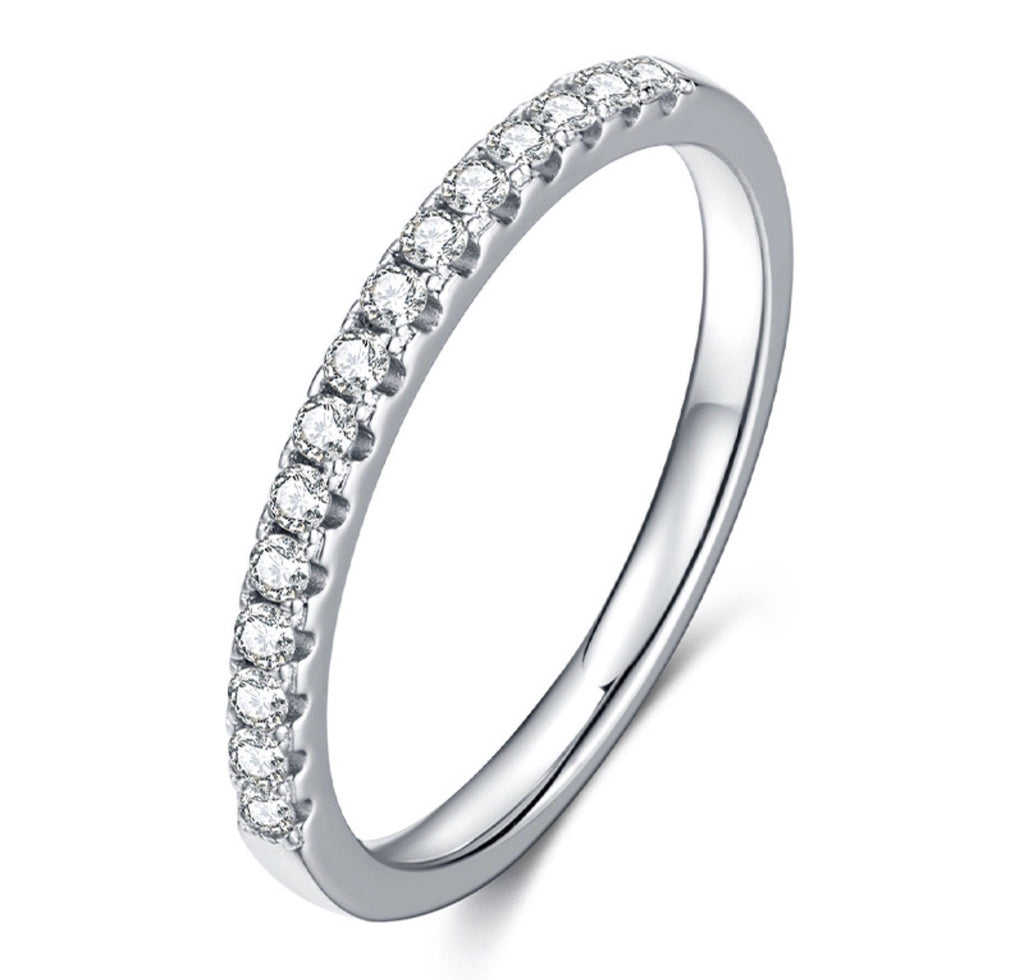 Half Eternity Classic Cartier Design Moissanite Diamond Ring