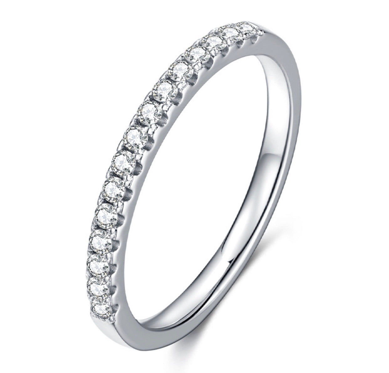Half Eternity Classic Cartier Design Moissanite Diamond Ring