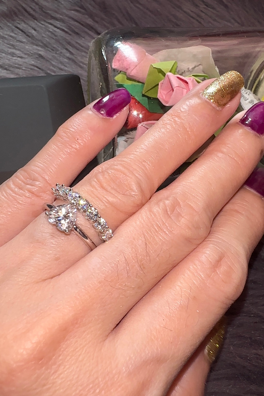 BUNDLE SALE Moissanite Diamond Engagement Ring
