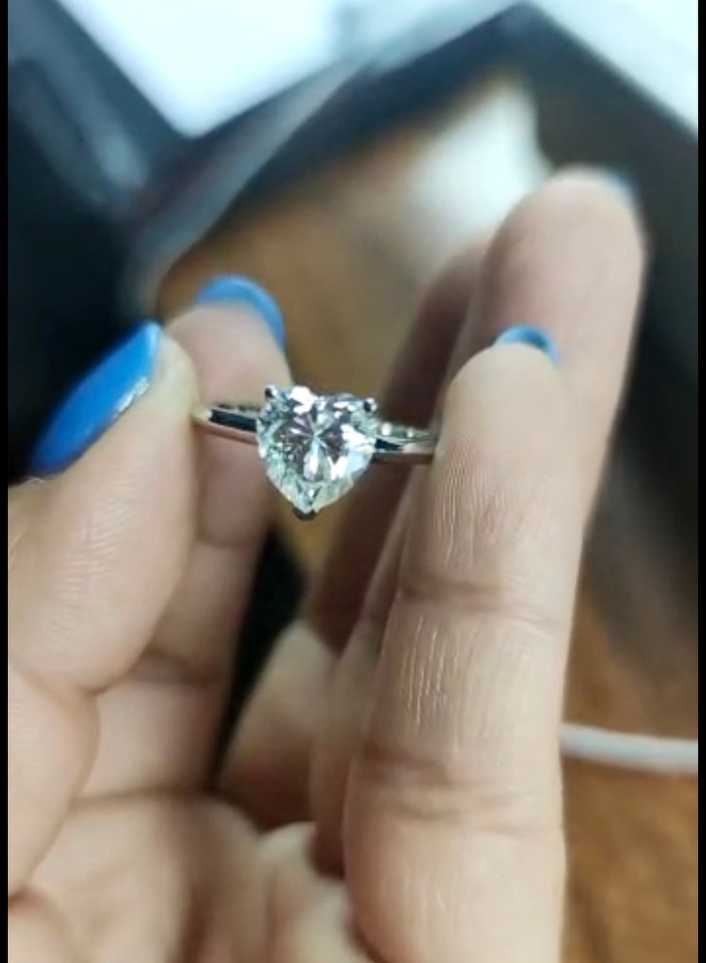 " Crystal Amia" Heart Engagement Ring