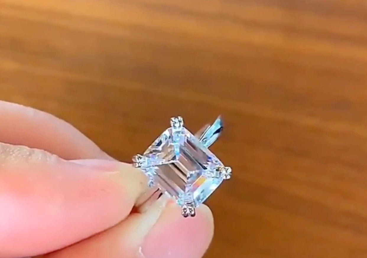 "Zahara" Oval/Emerald Cut Engagement Ring