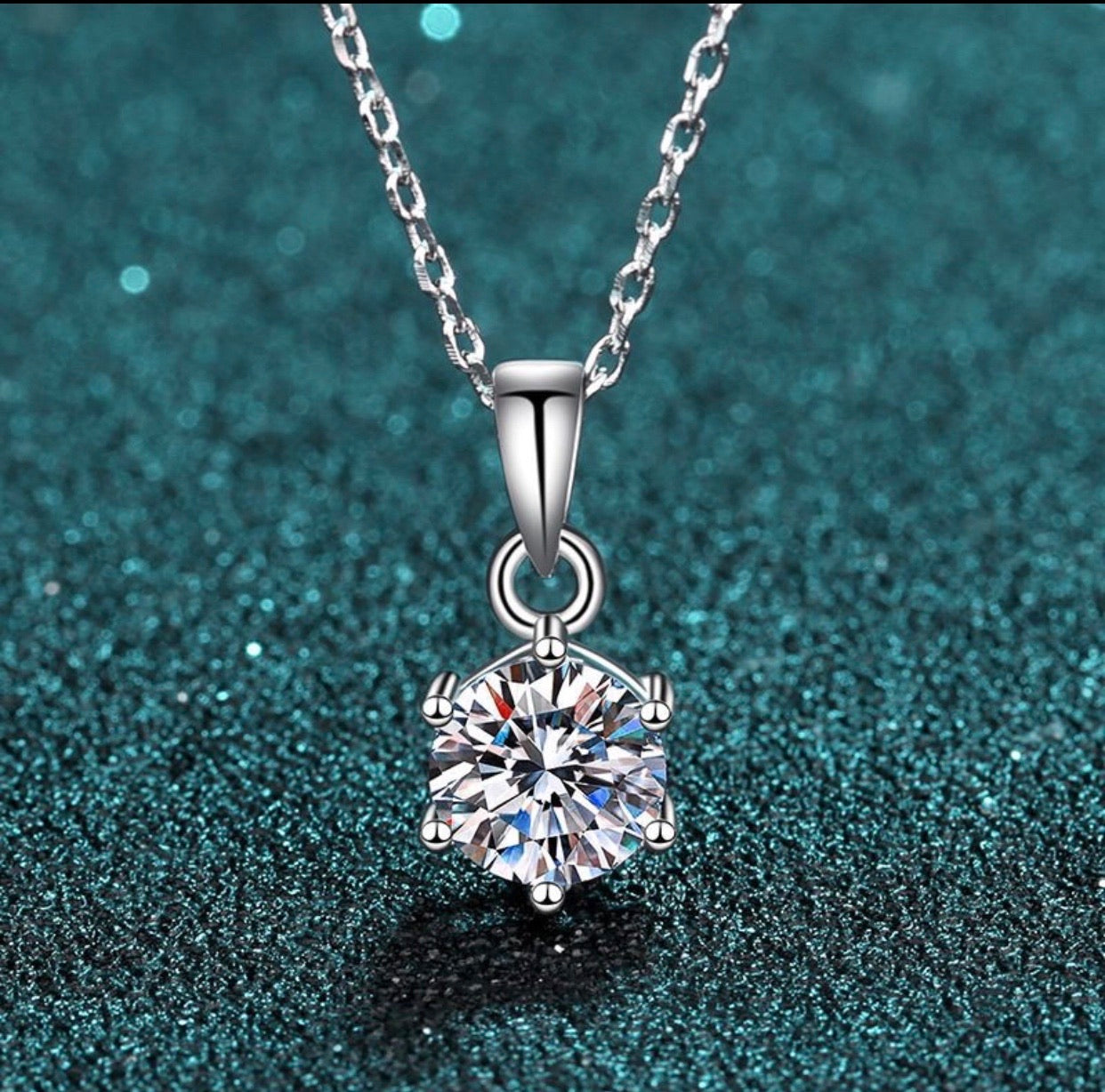 "Fiona" Earrings and Necklace Moissanite Diamond Stone Set