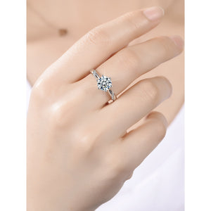 1CT Moissanite Diamond Ring in Pure Silver coated 6X Platinum