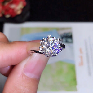 Flower 1ct Moissanite Diamond Stone Engagement Ring