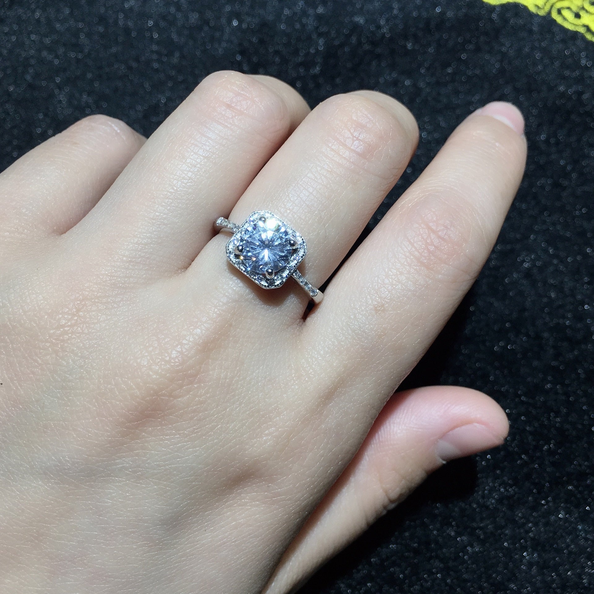 1CT Moissanite Diamond Set Necklace/ Ring /Earrings in Pure Silver Based coated 6X Platinum