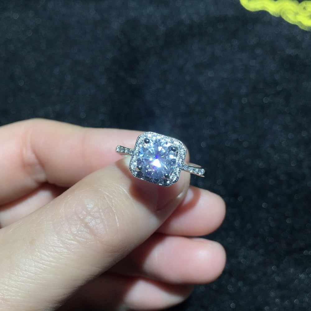 1CT Moissanite Diamond Set Necklace/ Ring /Earrings in Pure Silver Based coated 6X Platinum