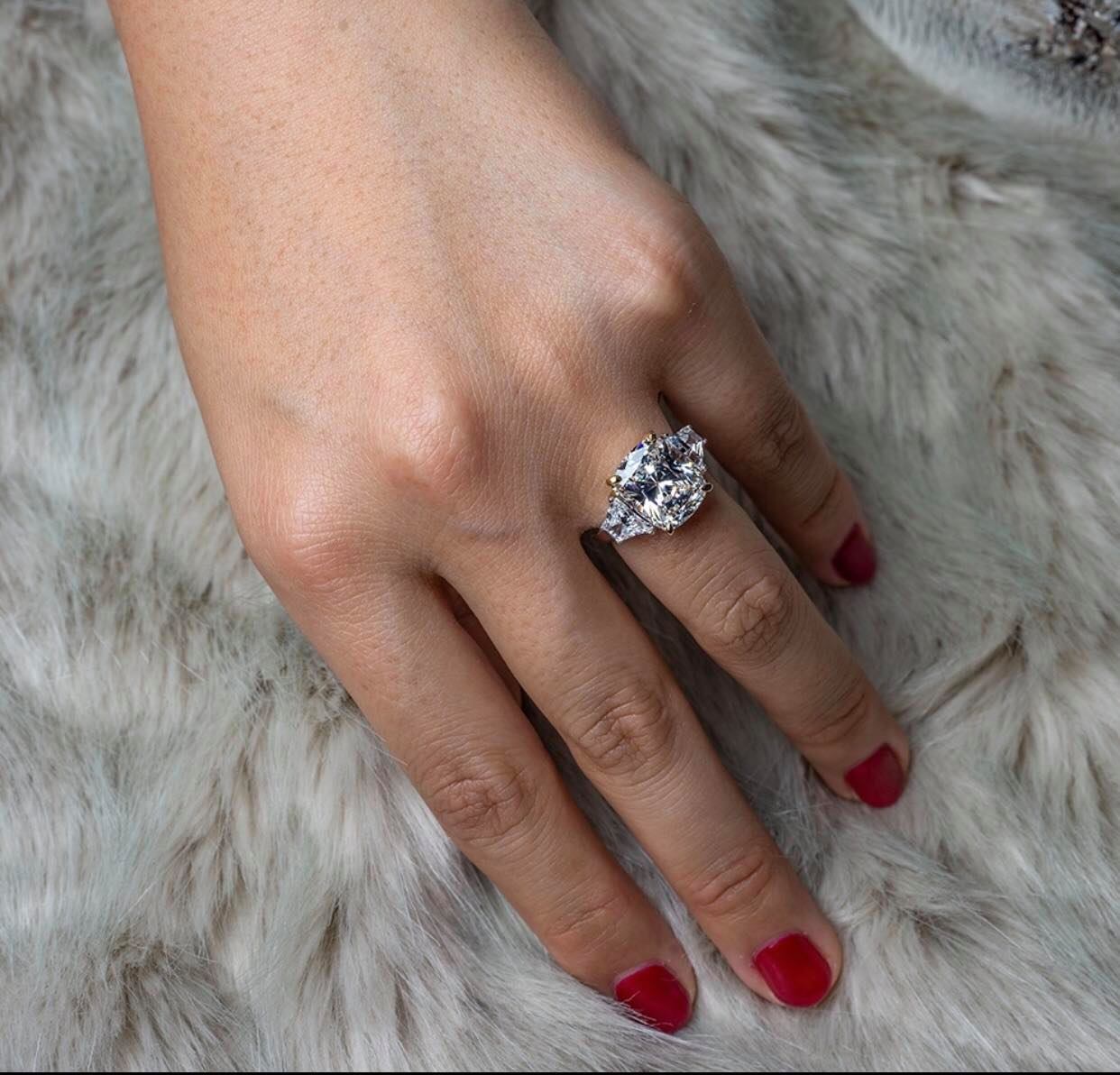 11ct "Trisha"  Luxury Cushion Cut  Lab Grown  Moissanite Diamond Engagement Ring