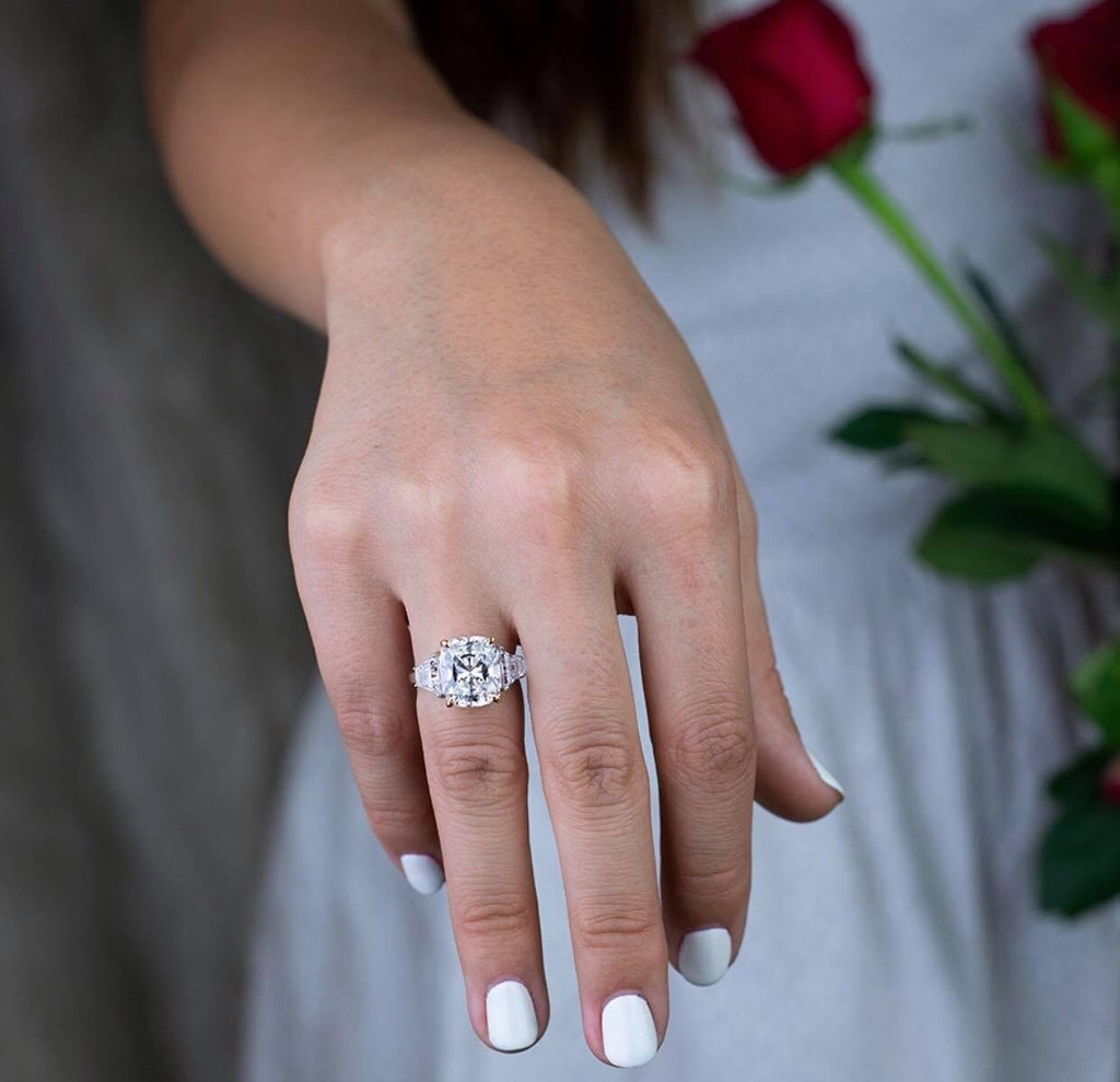 11ct "Trisha"  Luxury Cushion Cut  Lab Grown  Moissanite Diamond Engagement Ring